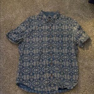 AE- Oxford Short Sleeve Blue Kaleidoscope Shirt